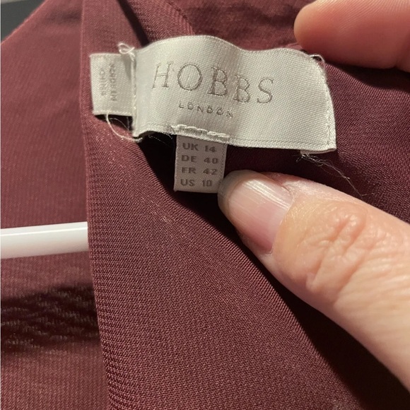 Hobbs Dress US Size 10 Maroon Pattern Great Condition Zip Up - Picture 9 of 9